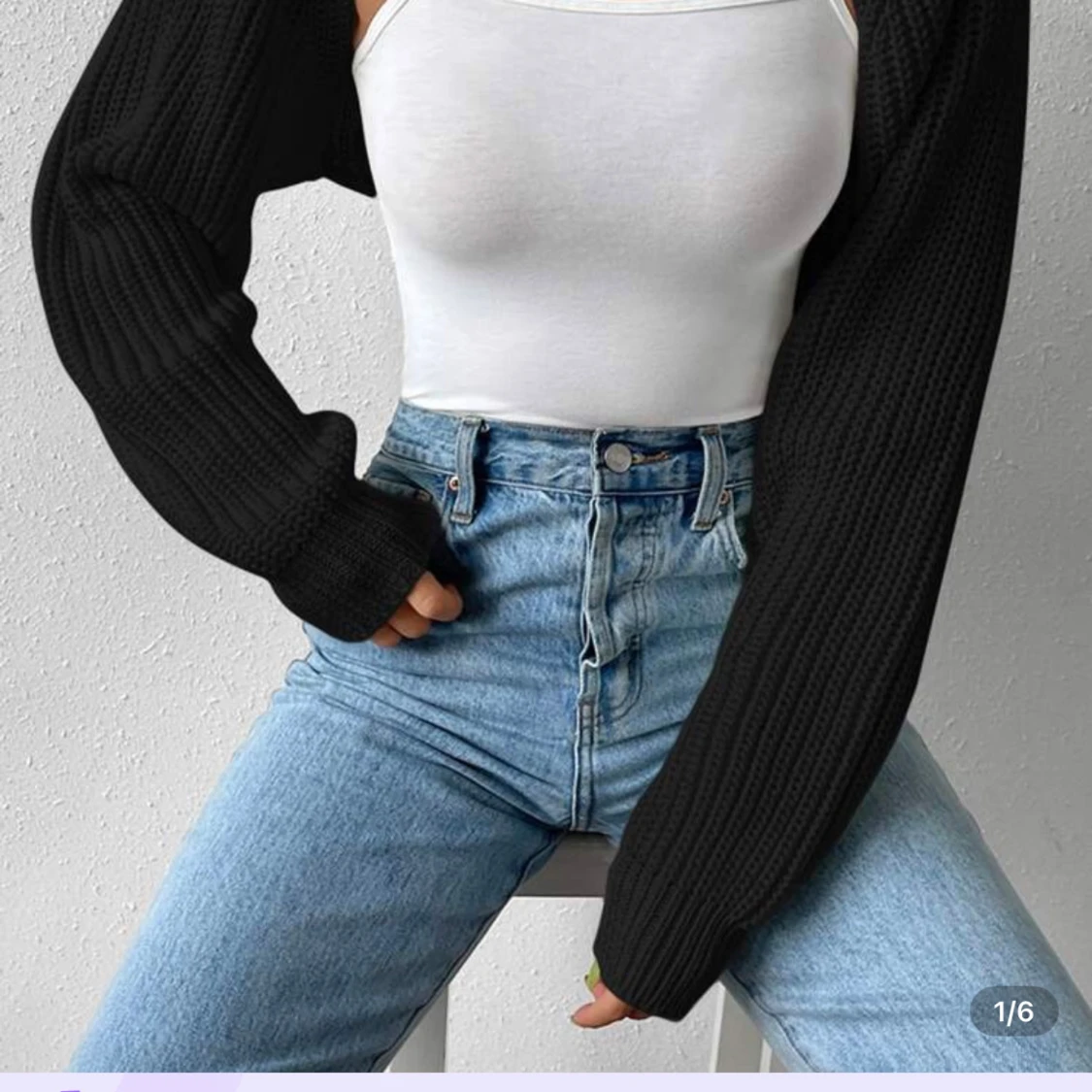 Ribbstickad axel kofta