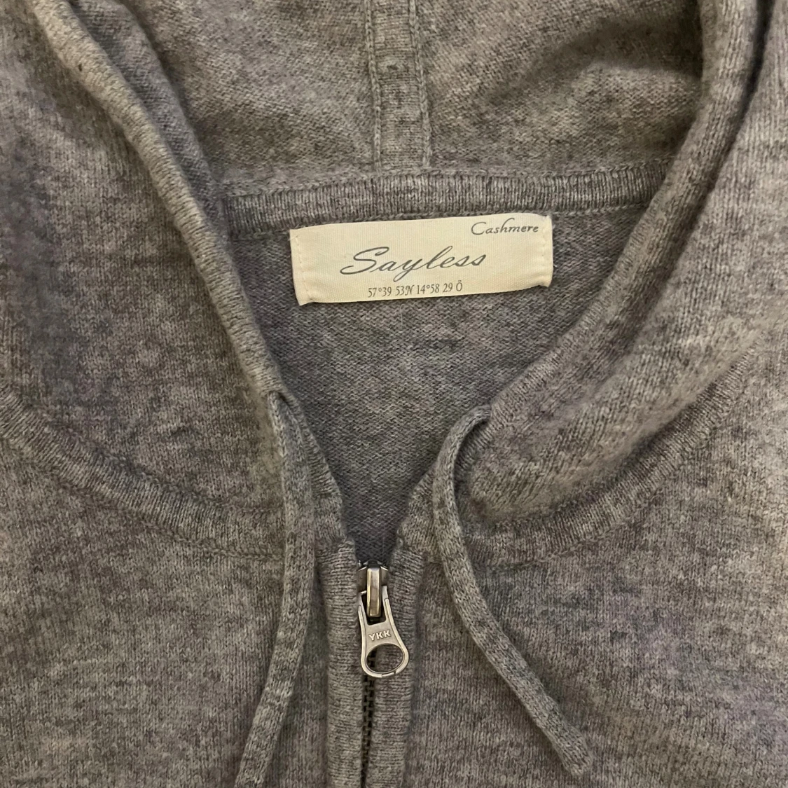 grå Kashmir hoodie - 1