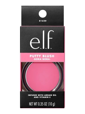 e.l.f. Putty Blush Bora Bora - Superfin krämrouge i färgen Bora Bora från e.l.f. med en härlig bubbelgumsrosa nyans. Kommer i en rund burk med svart lock och är berikad med arganolja och vitamin E för extra glow. Perfekt för att få kinderna att poppa med en fräsch färg.