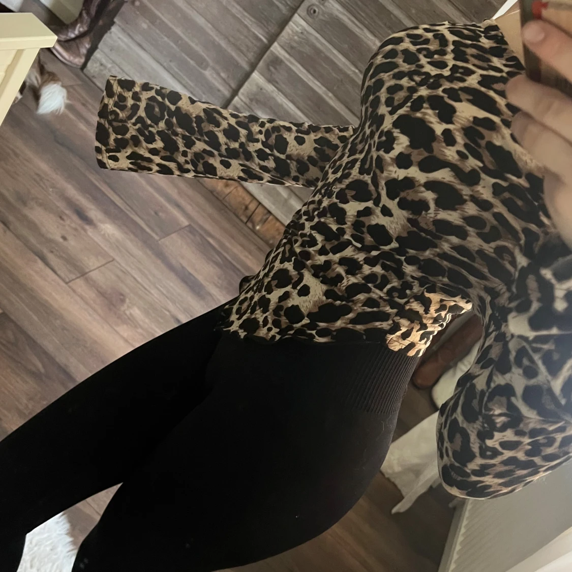 Leopardmönstrad offshoulder topp - 2