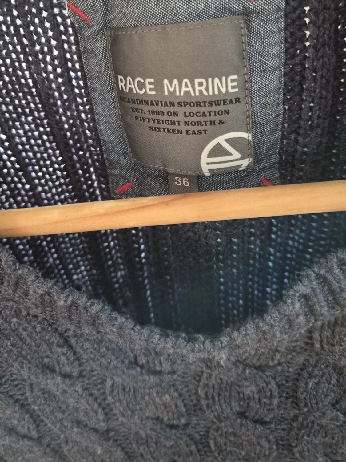 Mörkgrå stickad tröja Race Marine - 1