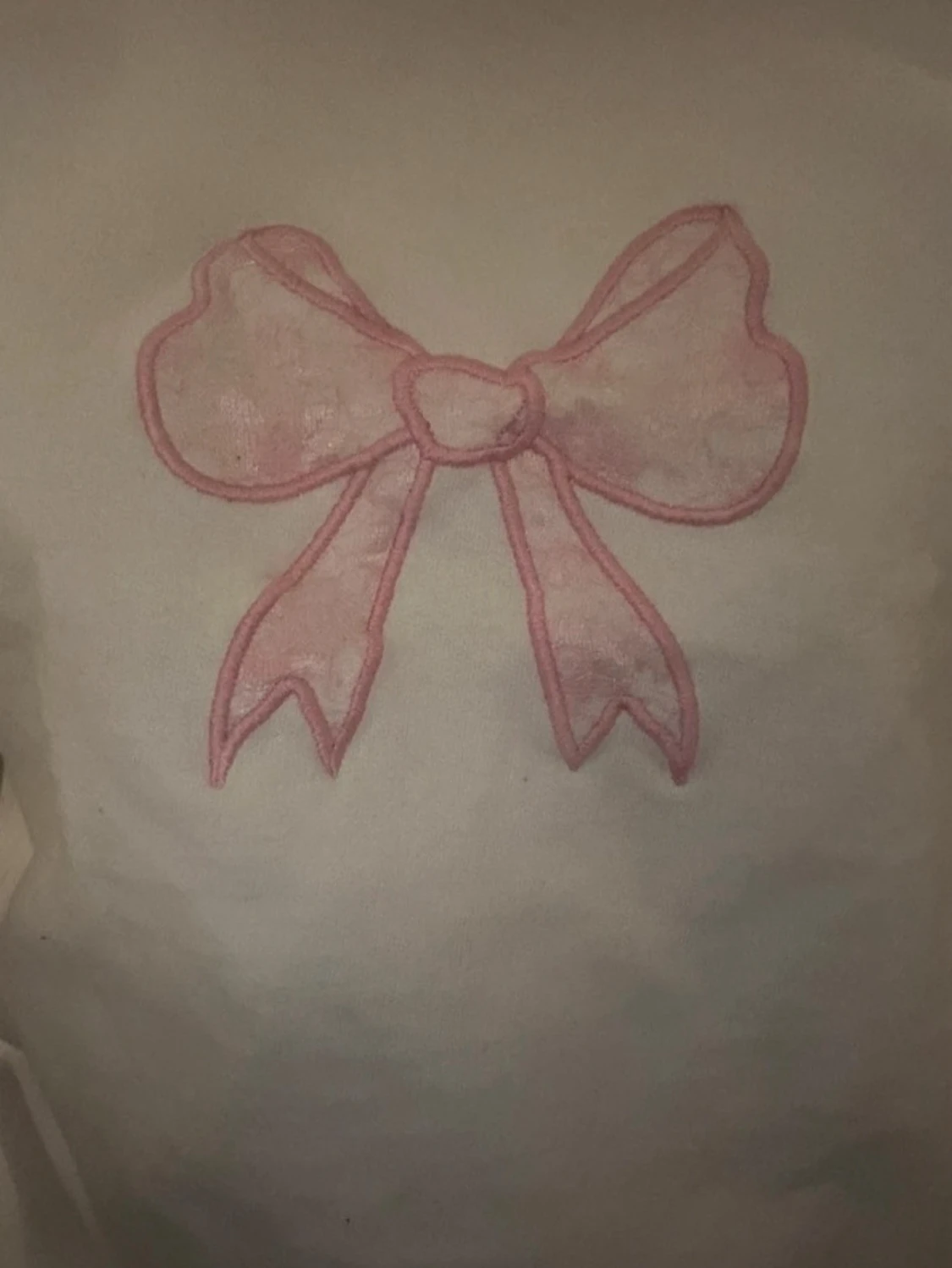 Offshoulder vit tröja med rosett - 2