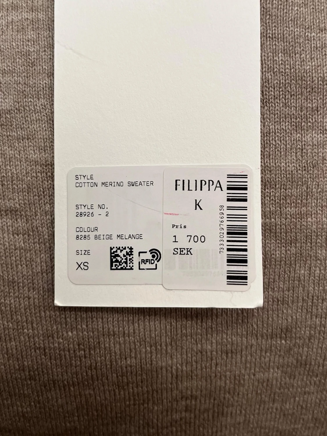Beige stickad tröja Filippa K XS - 2
