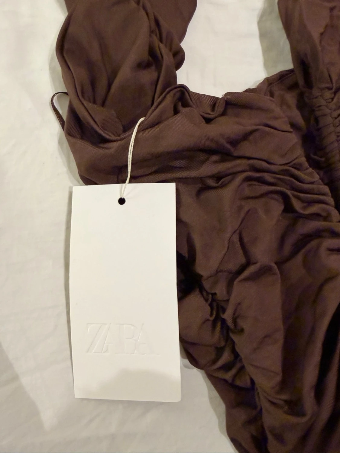 Brun omlott body från Zara - 1