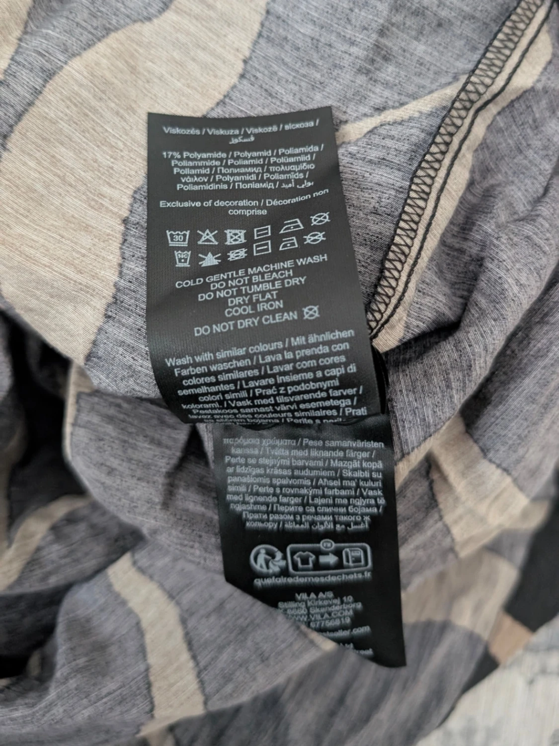 Svart och beige mönstrad klänning Object - 3