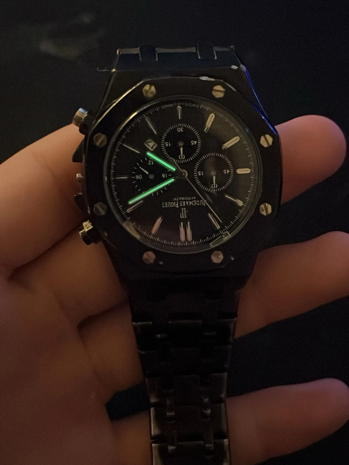 Svart Audemars Piguet Royal Oak klocka - 2