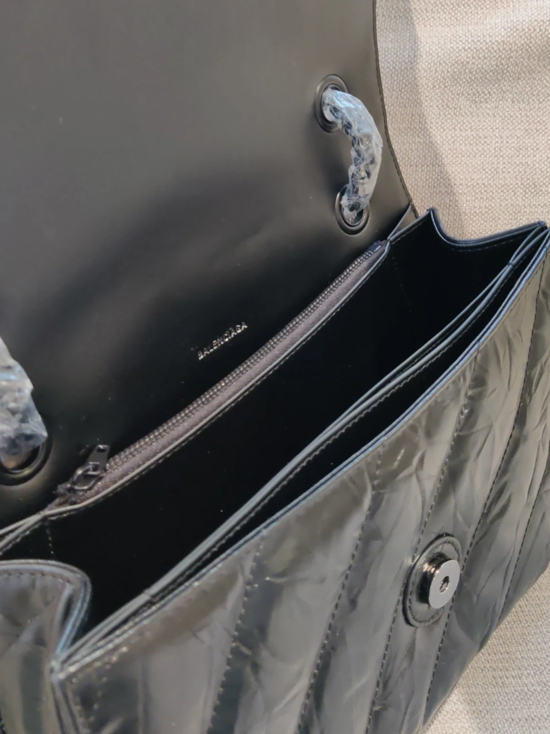 Svart quiltad handväska - 3