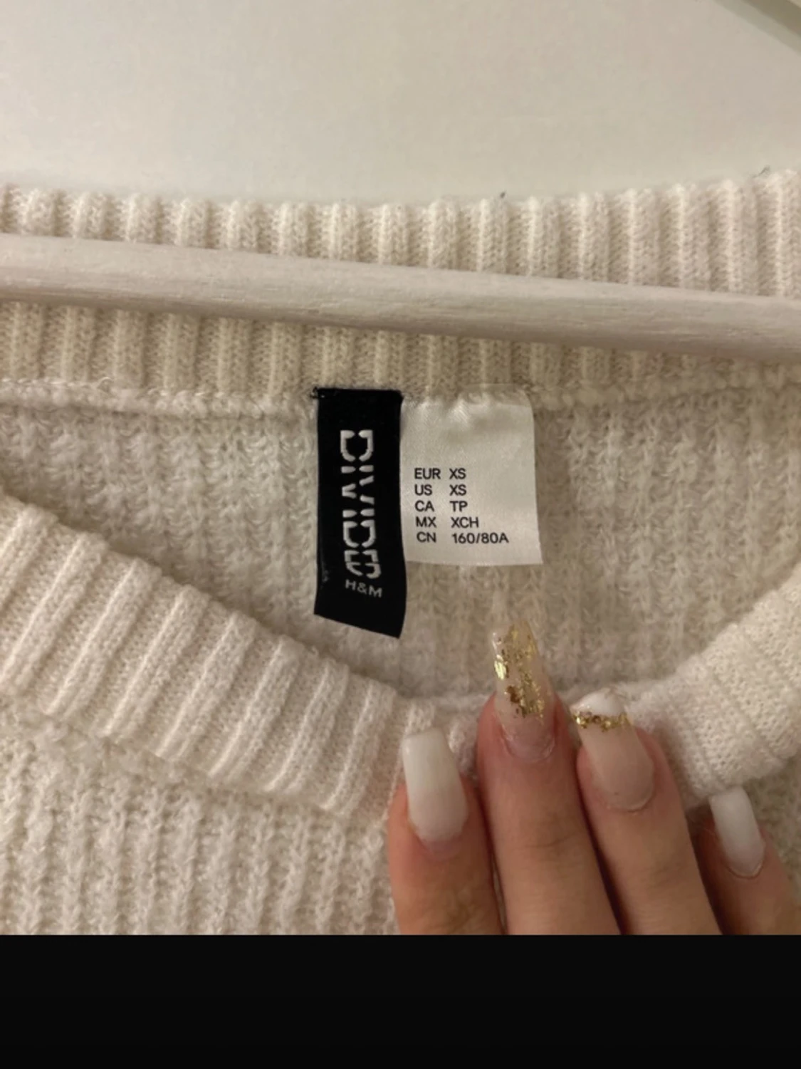 Vit croppad stickad tröja H&M Divided - 2