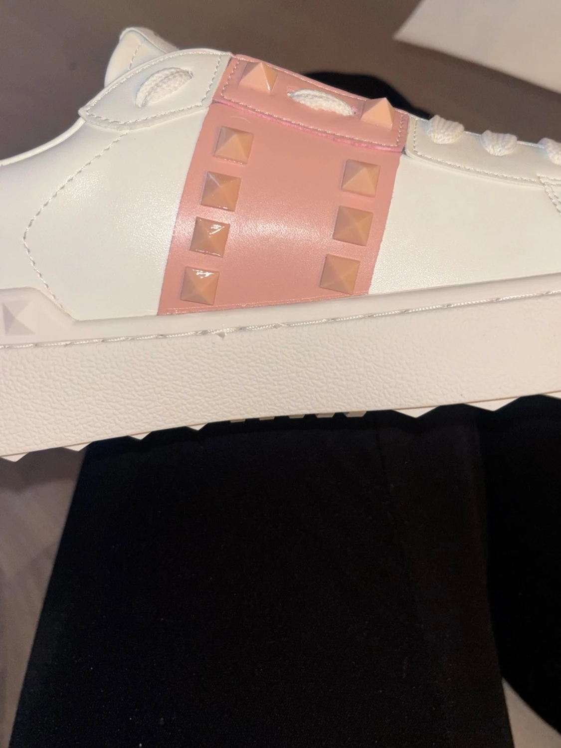 Valentino Rockstud sneakers vit/rosa - 4