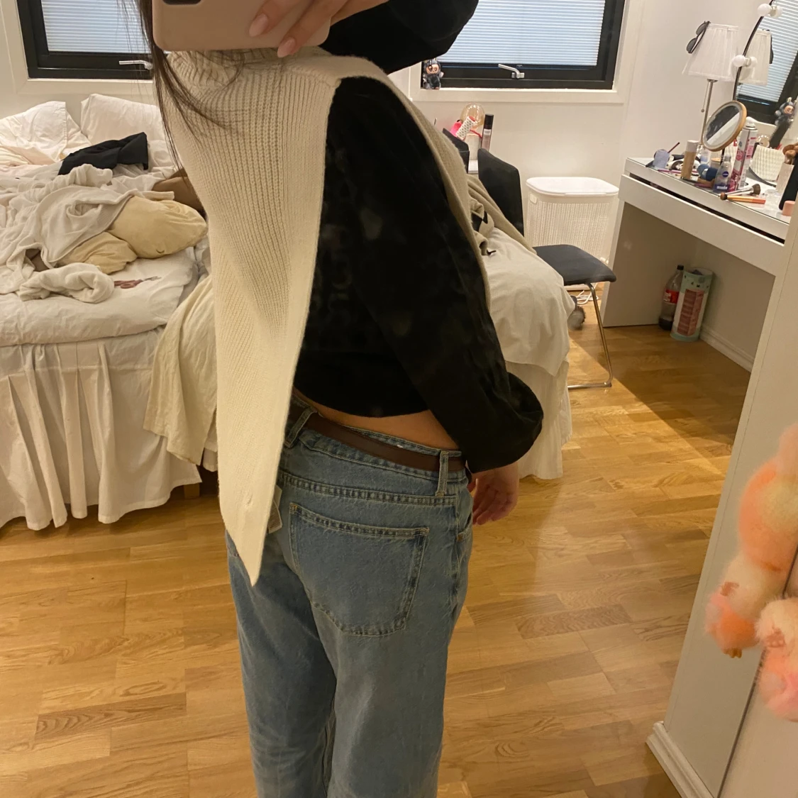 Stickad offwhite slipover från H&M - 1