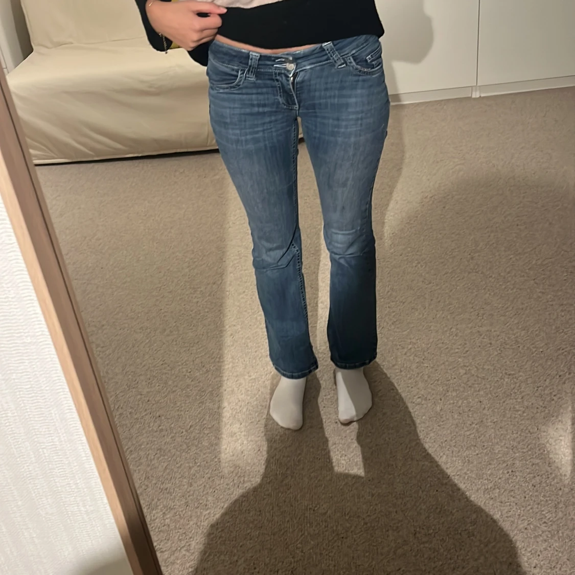 Nelly bootcut stitch jeans