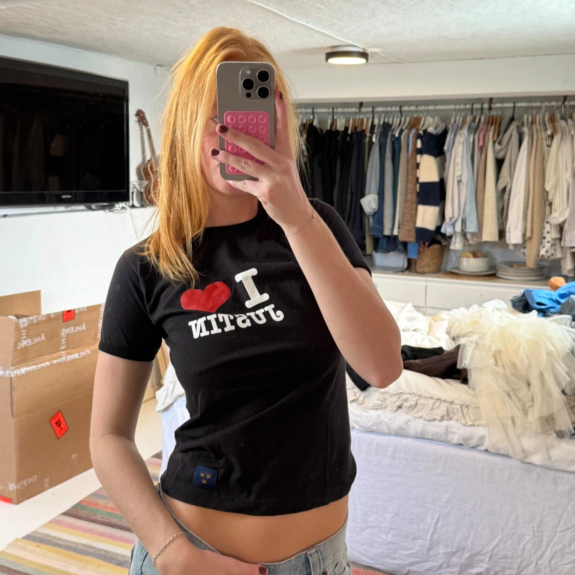 Svart I ❤️ Justin t-shirt