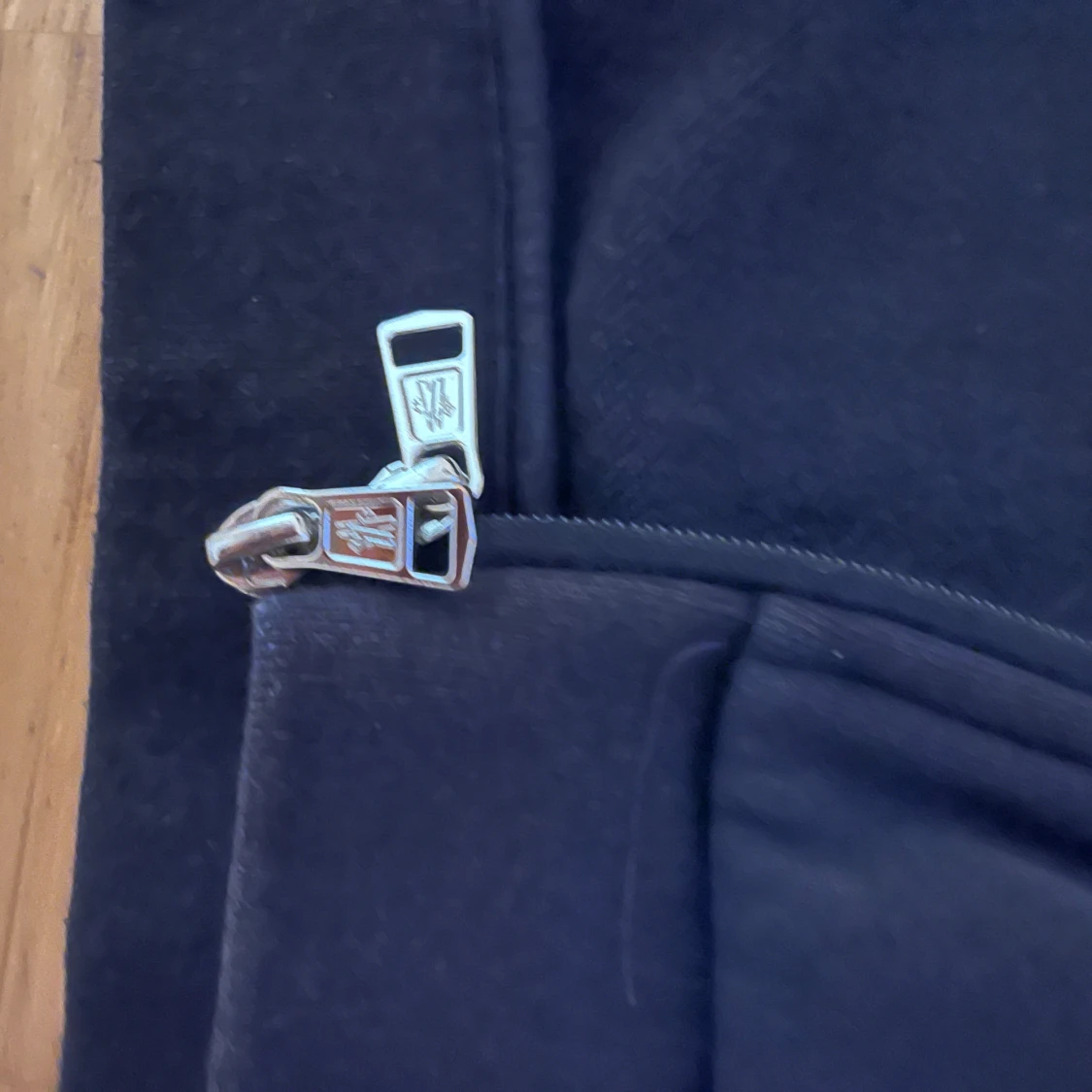 Mörkblå Moncler hoodie med dragkedja - 3