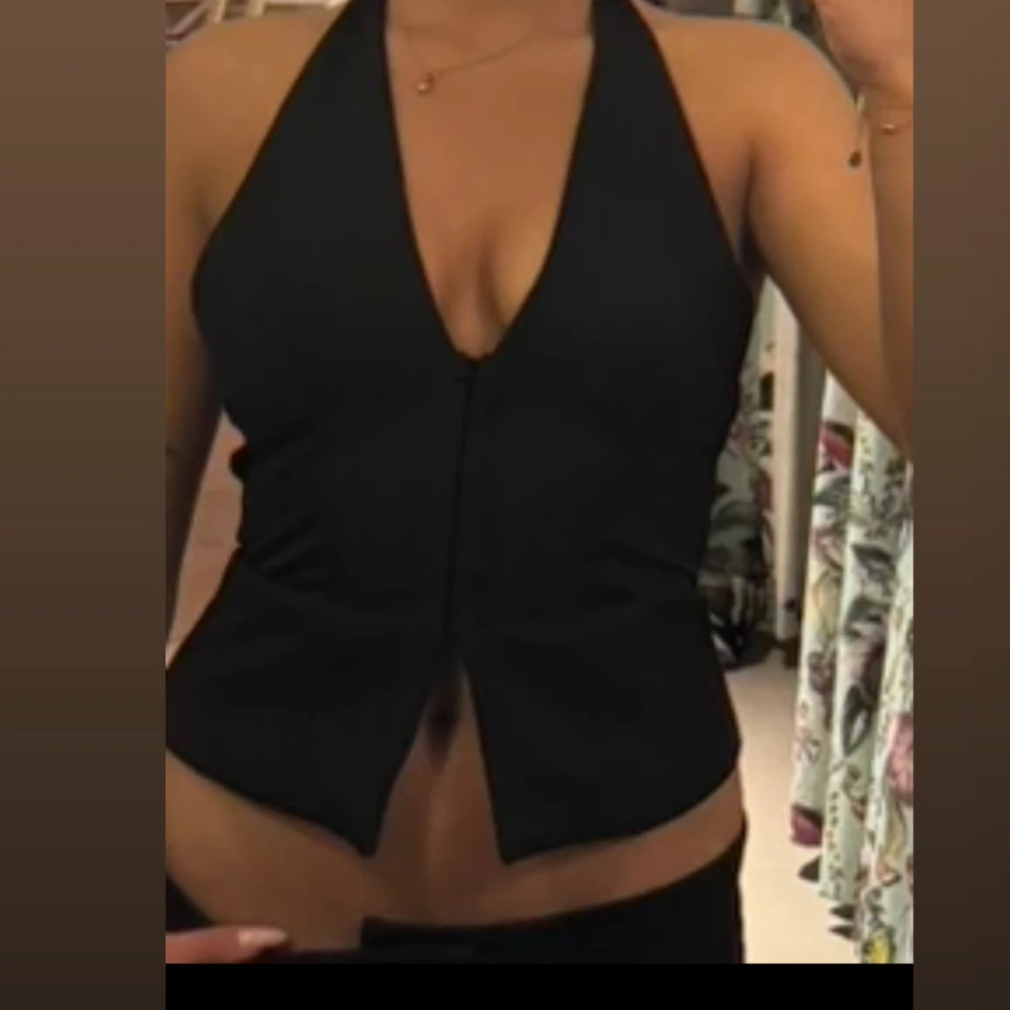 Svart halterneck korsett-topp