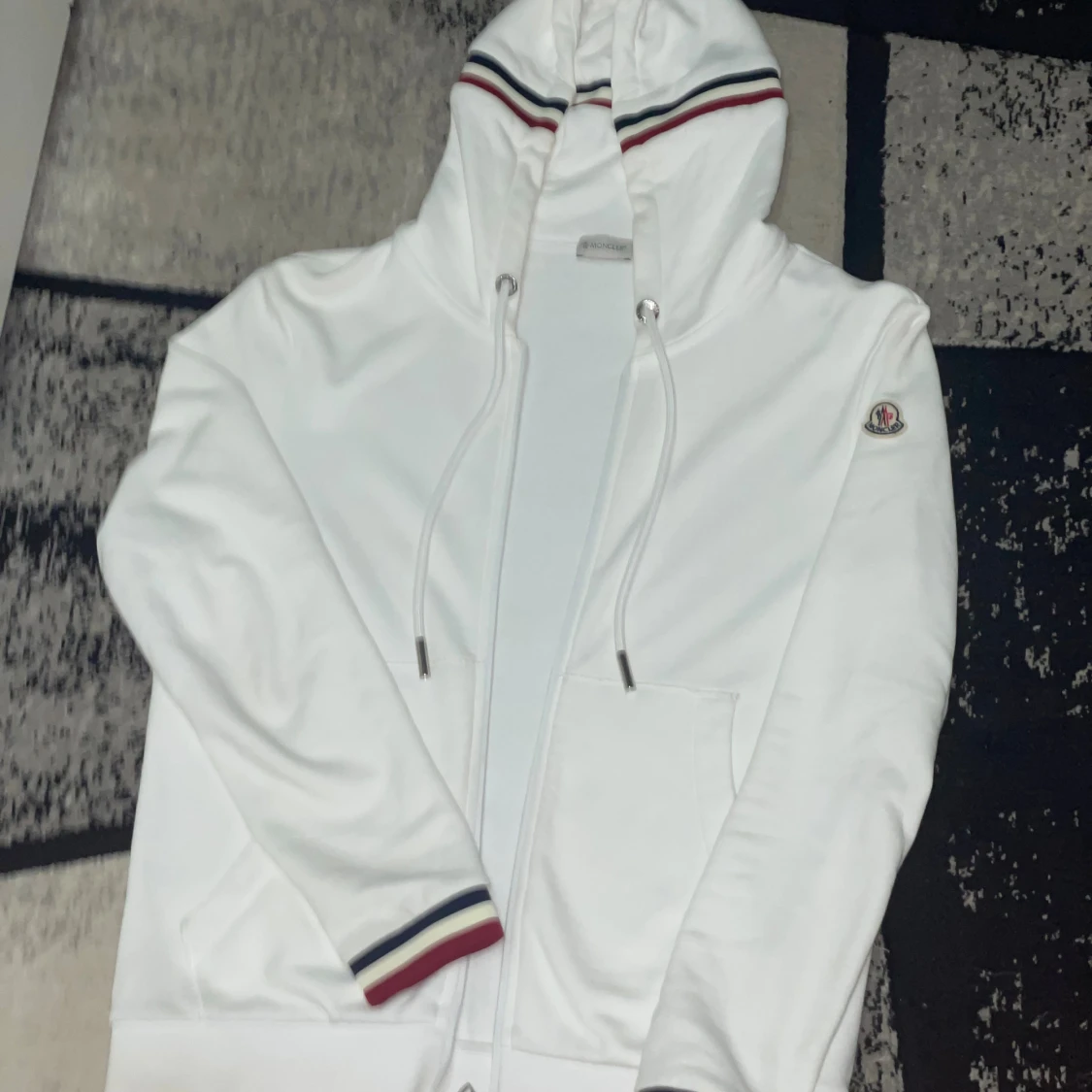 Vit Moncler hoodie med dragkedja - 3