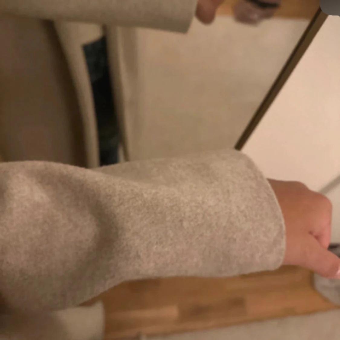 Beige kappa i ullmix - 3