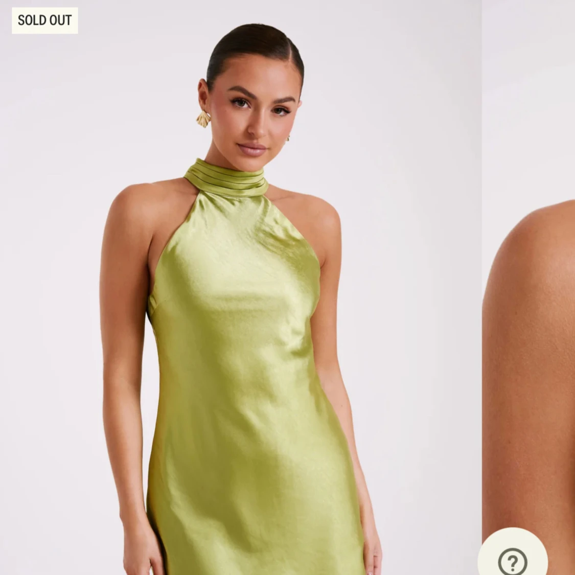 Grön axelbandslös klänning - 1