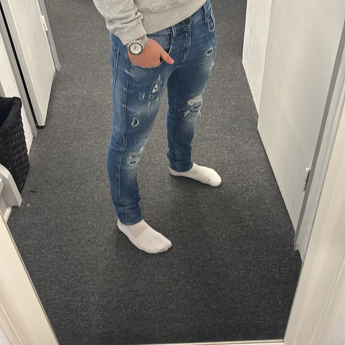Blå slitna skinny jeans Replay - 3