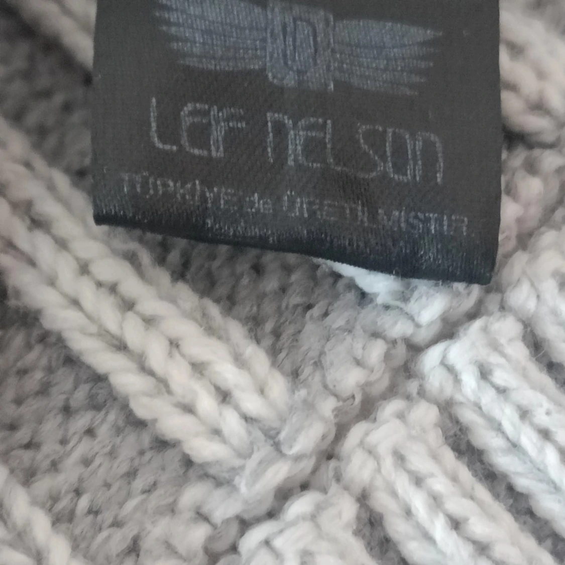 Leif Nelson chunky knit polo / funnel neck tröja - 4