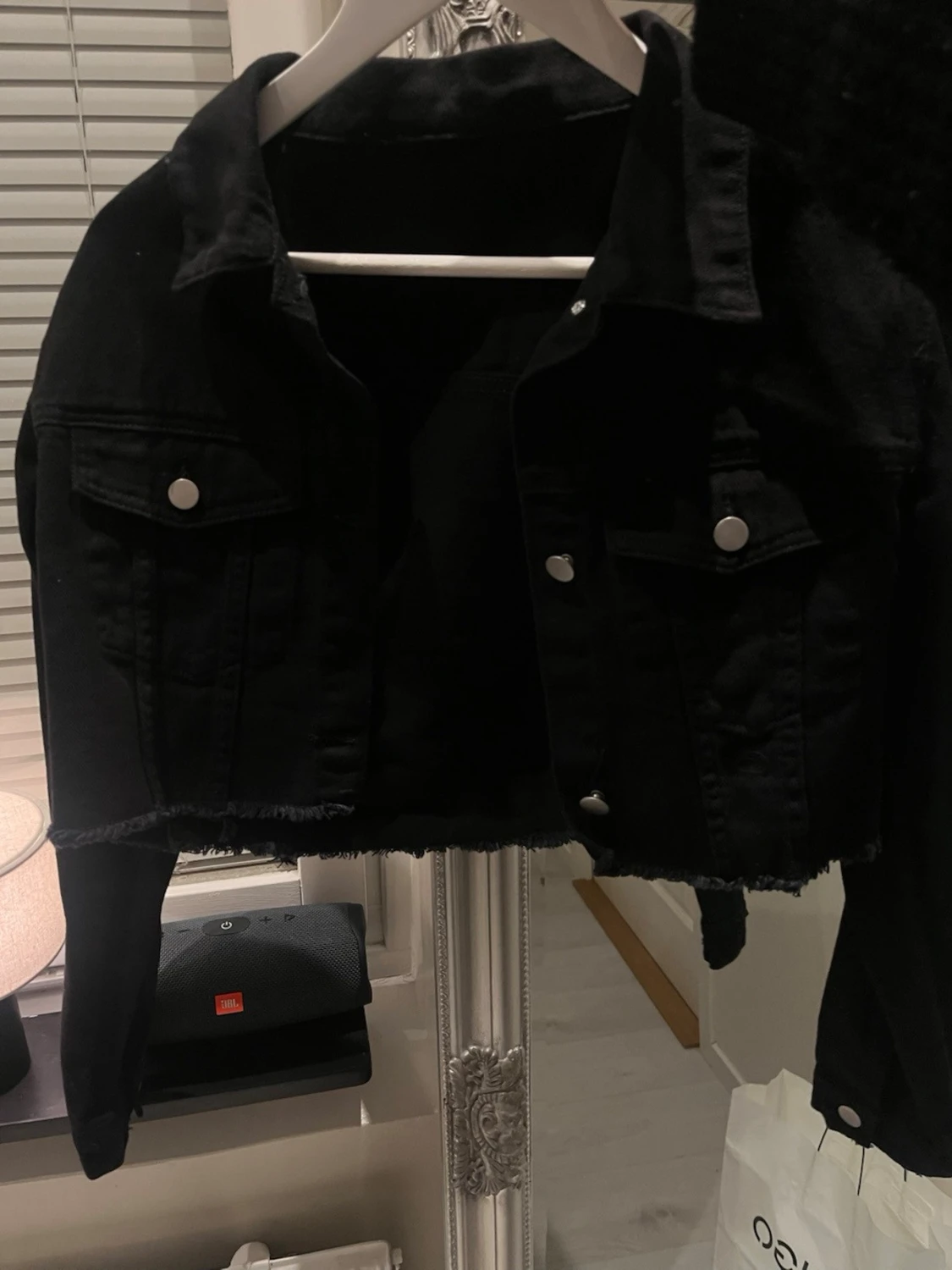 Svart croppad jeansjacka - 2