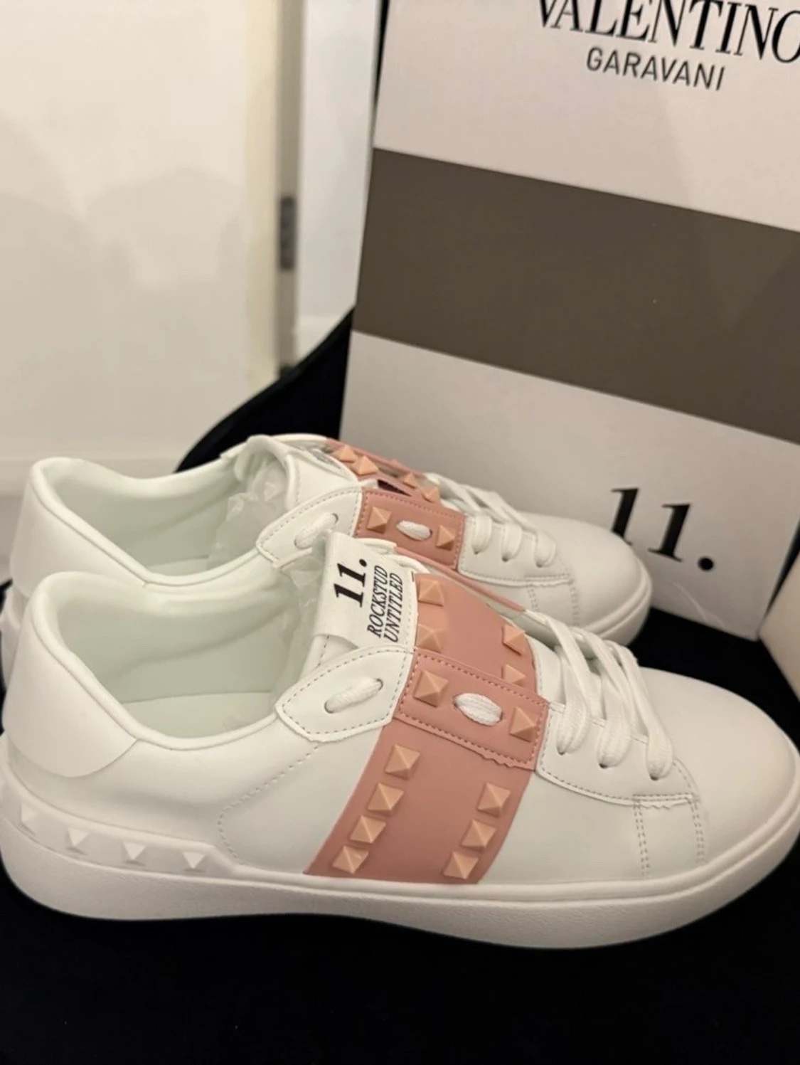 Valentino Rockstud sneakers vit/rosa - 1