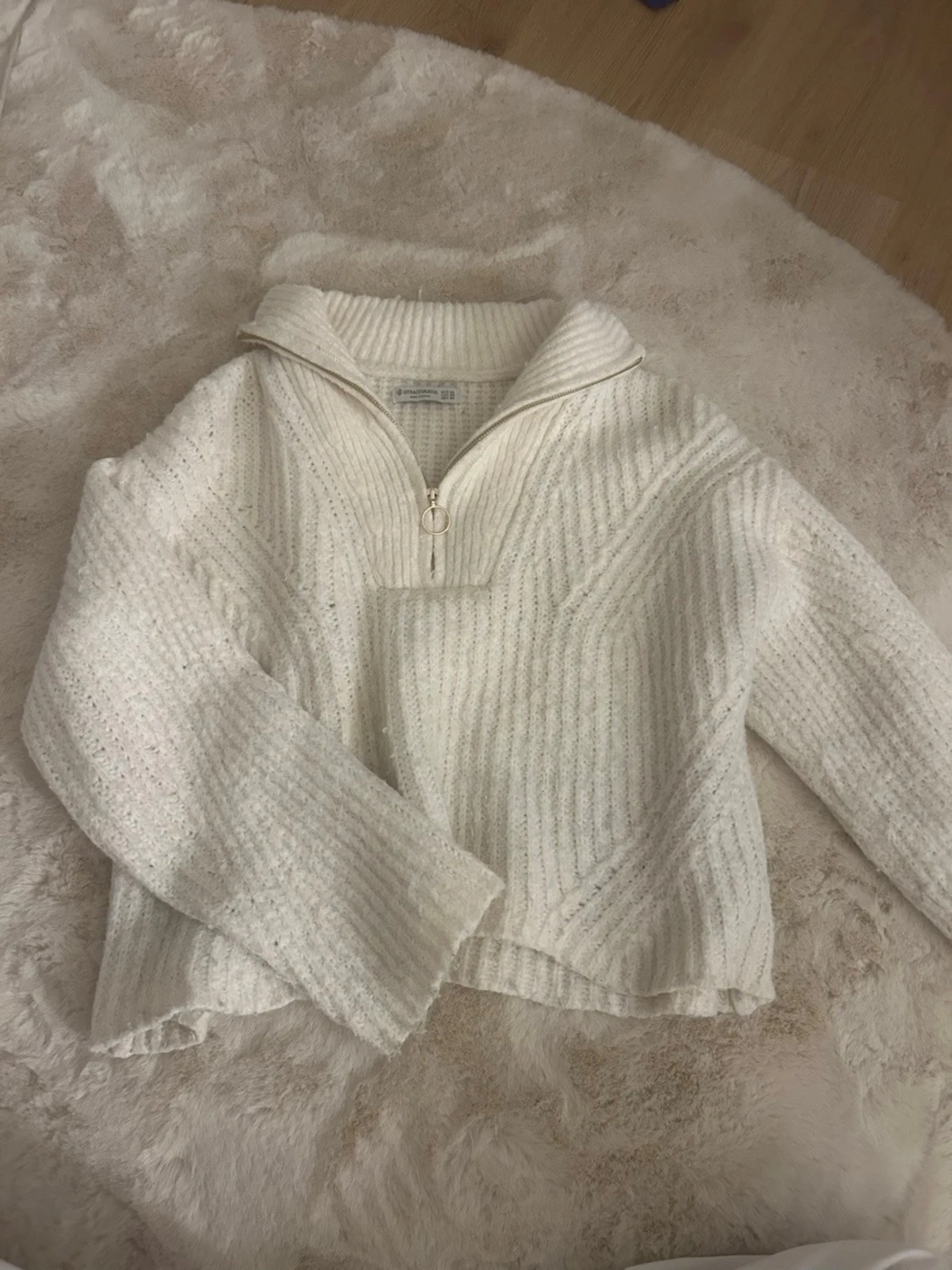 Vit Stickad tröja