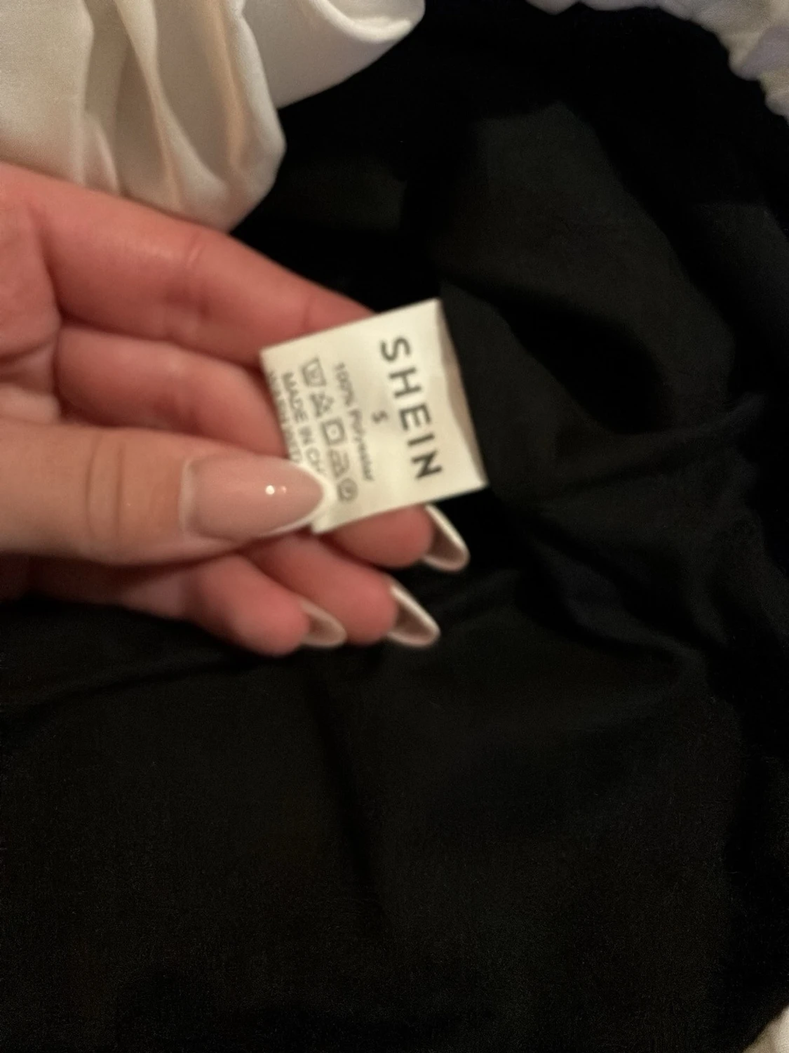 Svartvit axelbandslös klänning Shein - 1