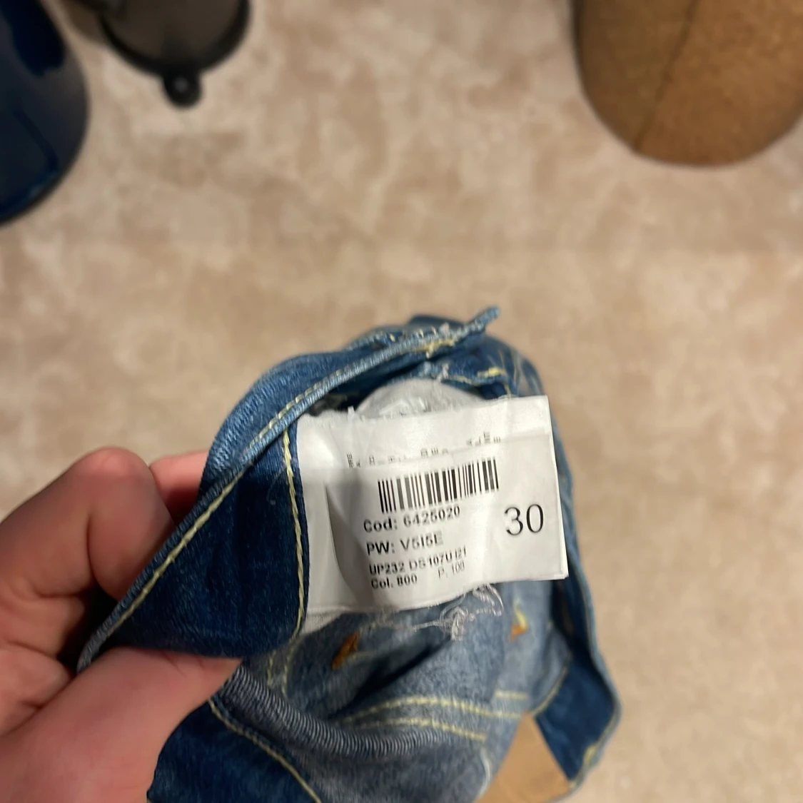 Blå dondup jeans med slitningar - 2