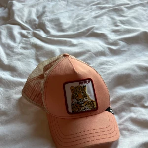 Goorin Bros leopard keps peach - Snygg peachfärgad keps från Goorin Bros med mesh baktill och justerbar snapback. Framtill finns ett broderat leopardmärke med texten 'FIERCE'. Perfekt statement-piece för dig som vill sticka ut.