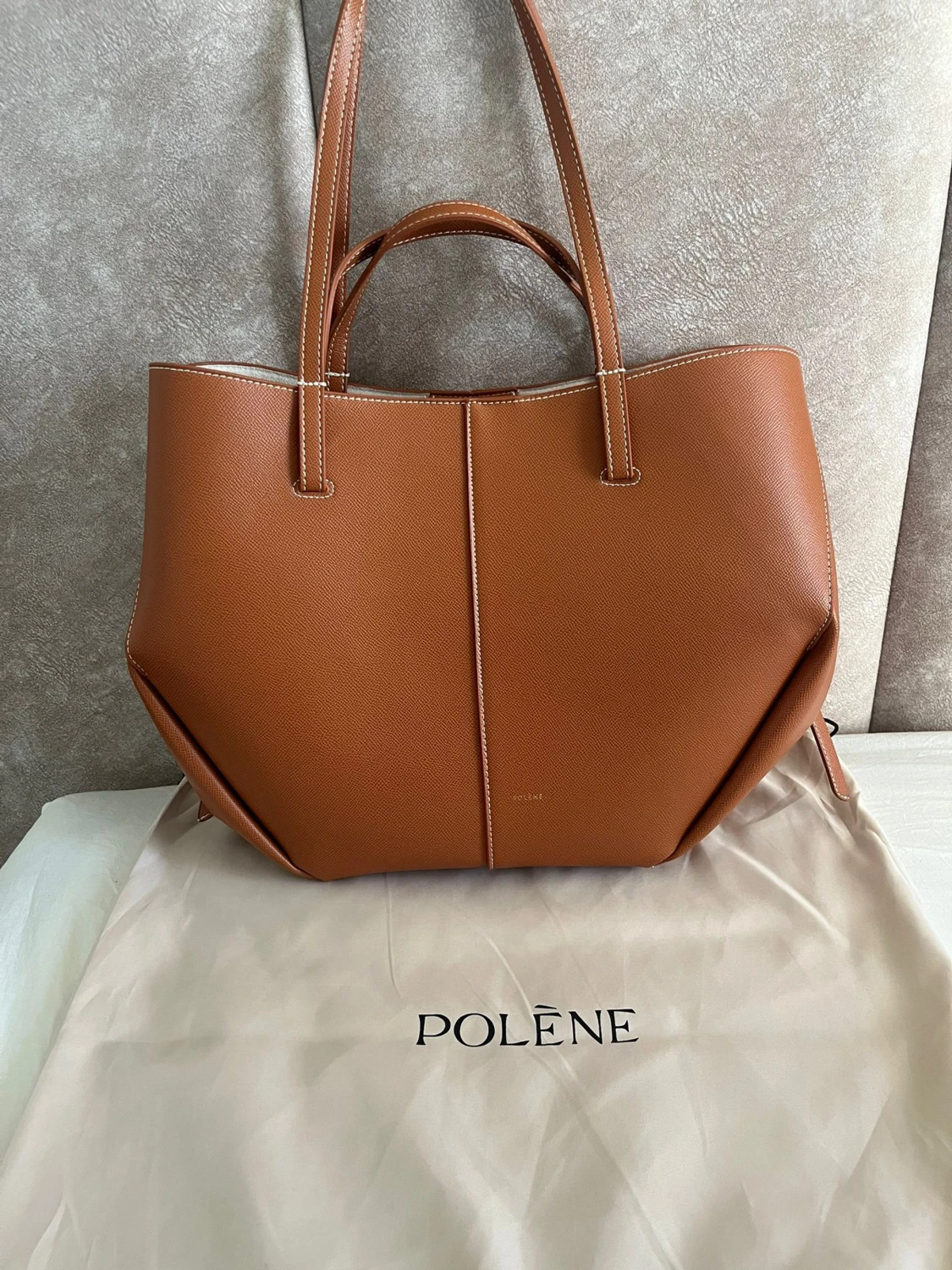 Polène brun handväska i skinn - 1