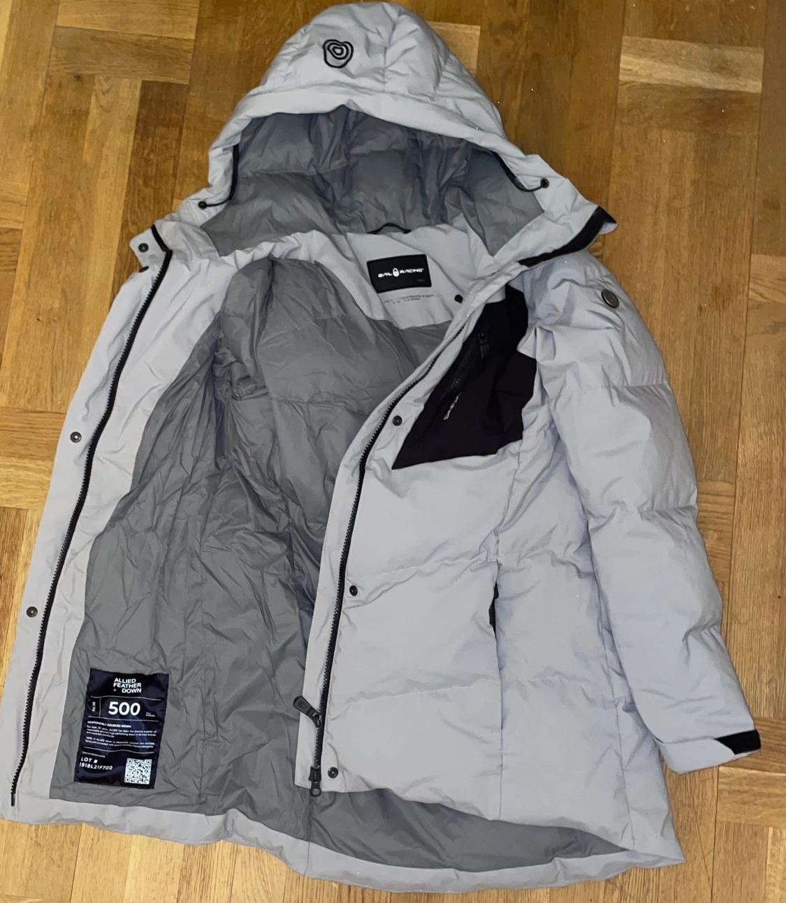 Grå Sail Racing pufferjacka med huva - 4