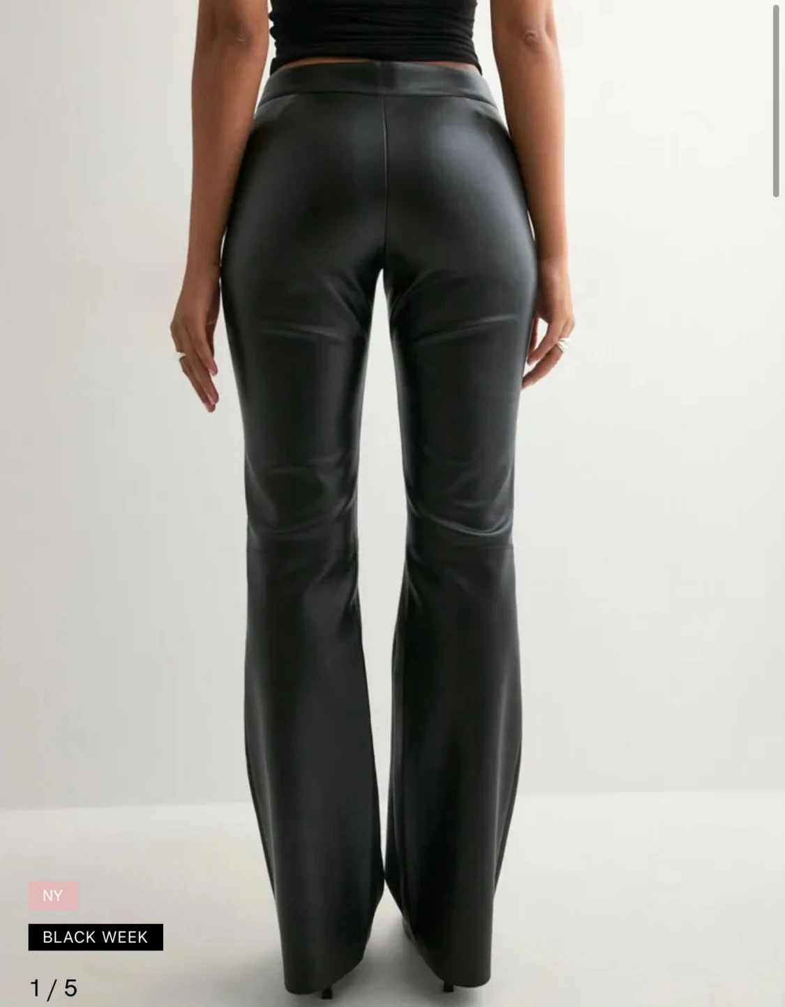 Svarta skinn  bootcut byxor  - 2