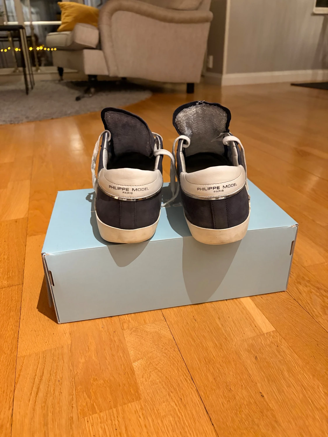 Philippe Model blå sneakers med snörning - 2