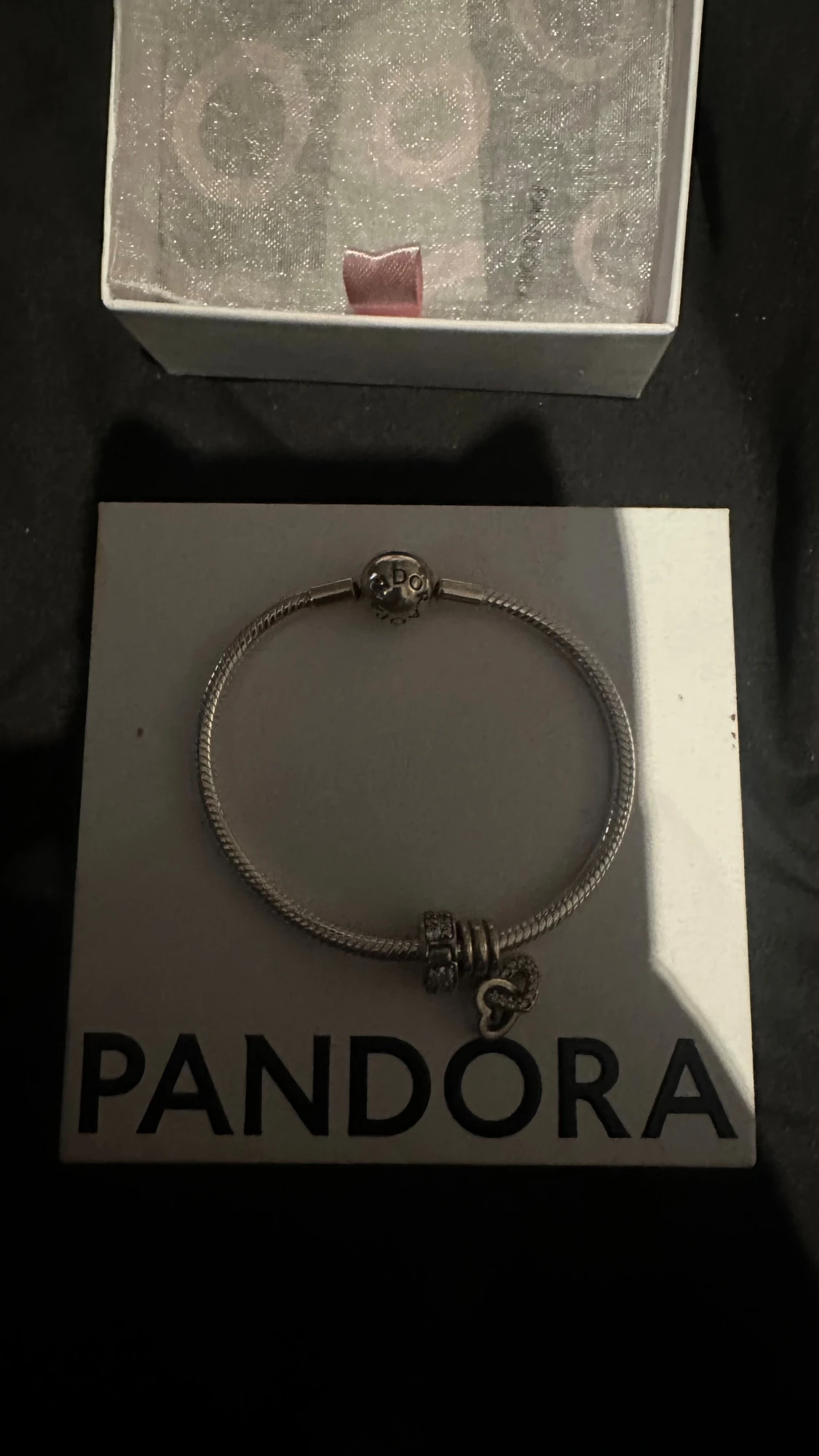 Pandora silverarmband med hjärtberlock - 1