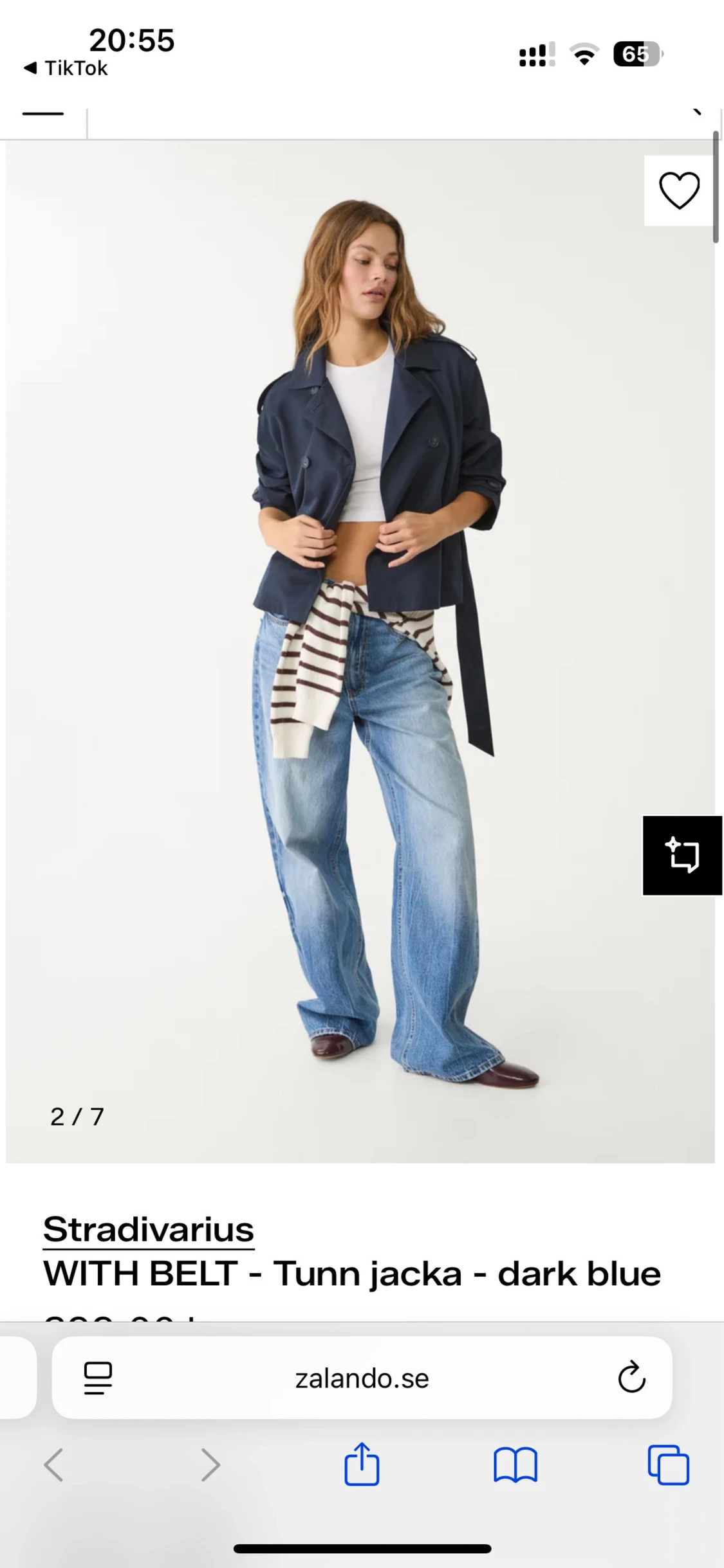 Mörkblå trenchcoat från Stradivarius(pris kan diskuteras) - 1