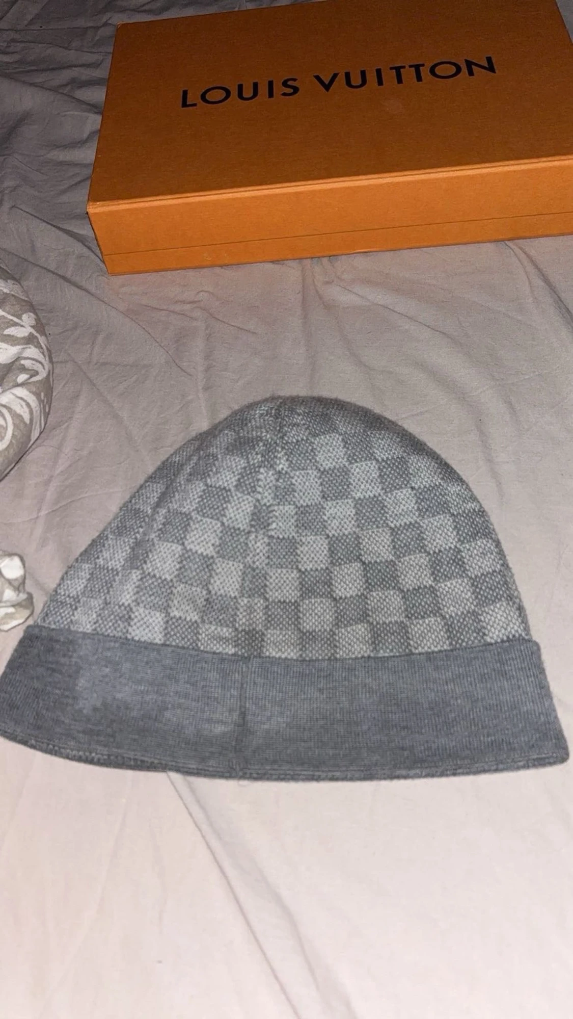 Grå Louis Vuitton rutig mössa - 2