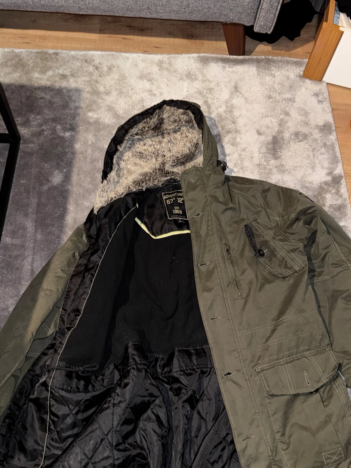 Vintage jack grön med päls