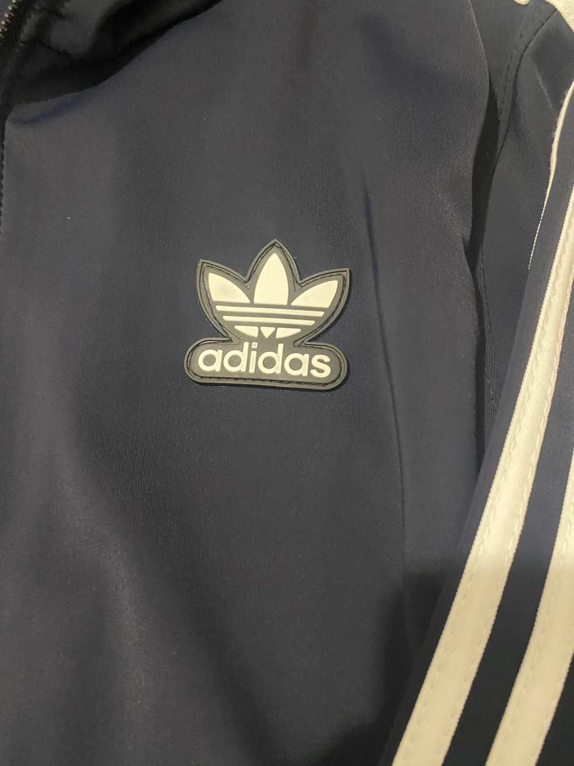 Blå Adidas vindjacka med huva M - 1