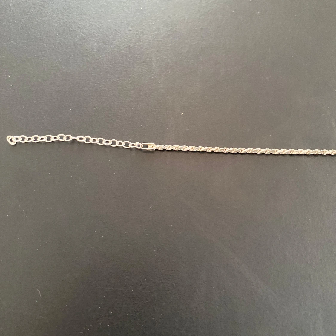 Flätat silver halsband  - 90