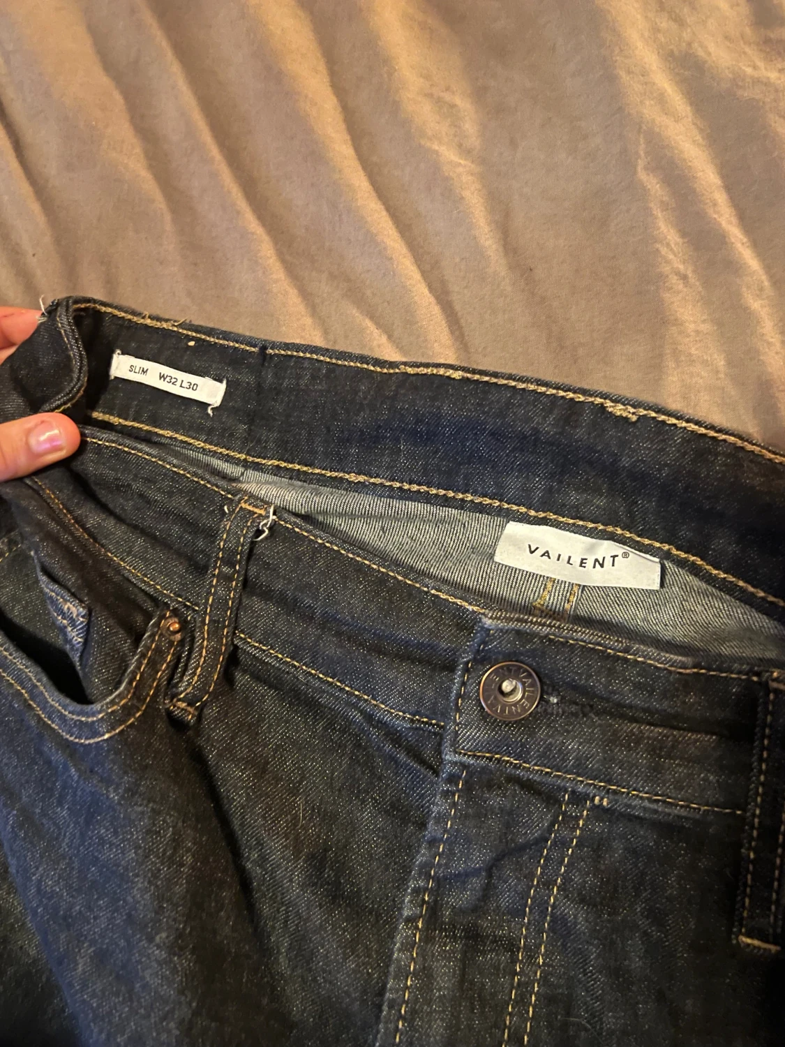 Mörkblå slim jeans från Vailent W32 L30 - 3