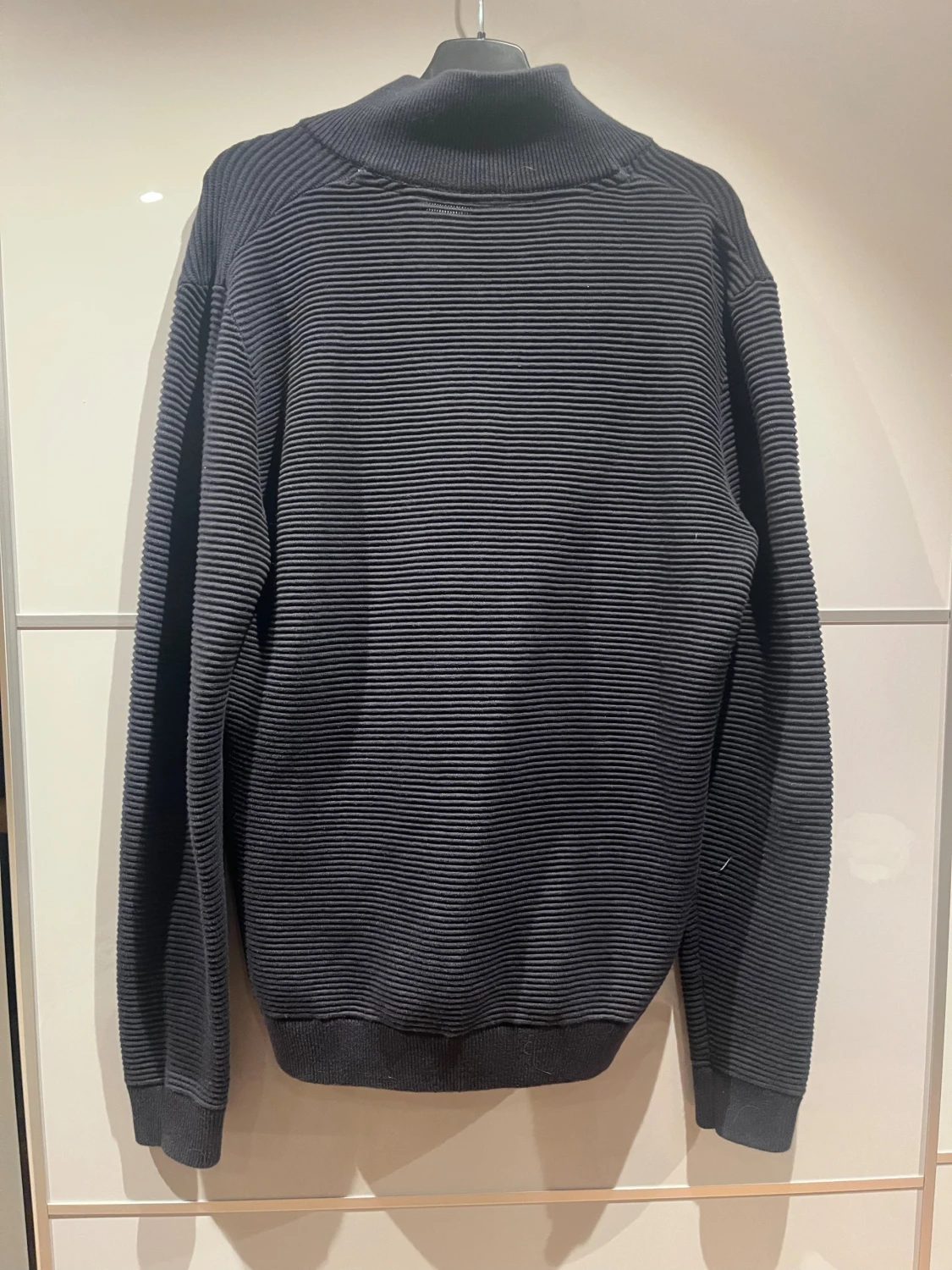 Mörkblå ribbad kofta från Solid - 1