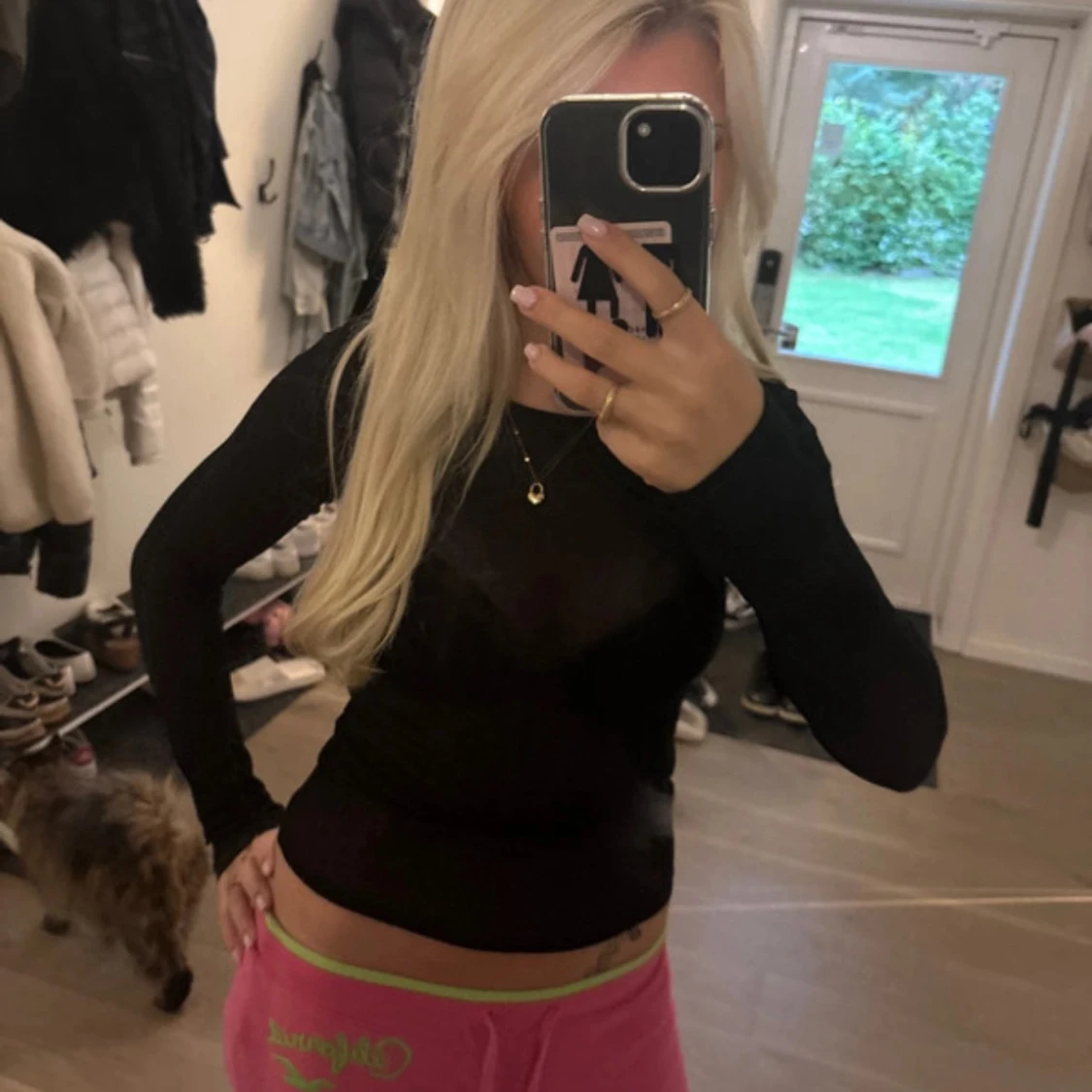 Svart tight långärmad meshtröja - 2