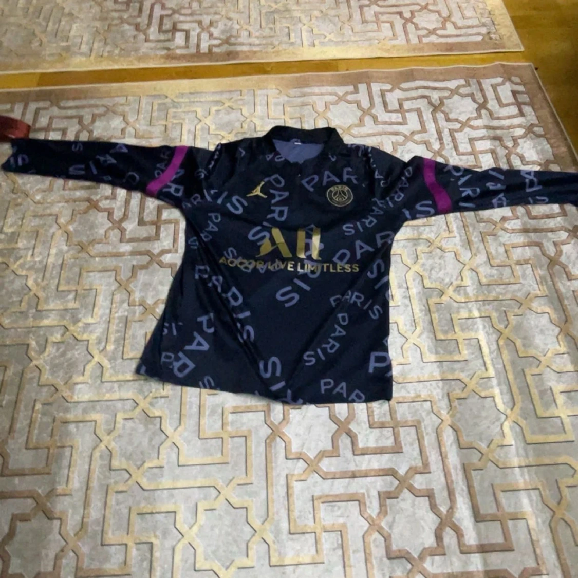 PSG långärmad fotbollströja svart/guld