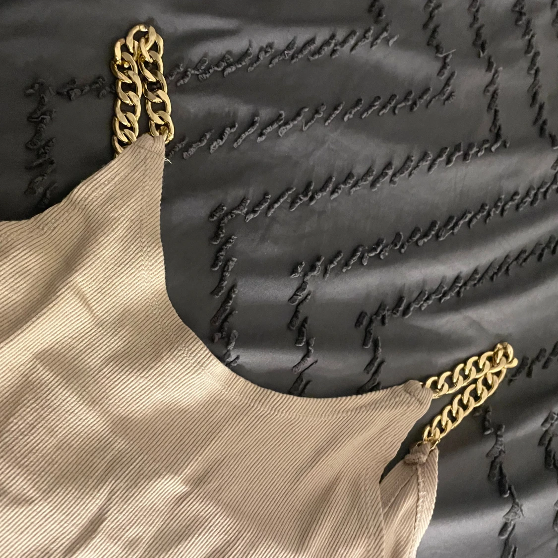 Beige kort klänning - 1