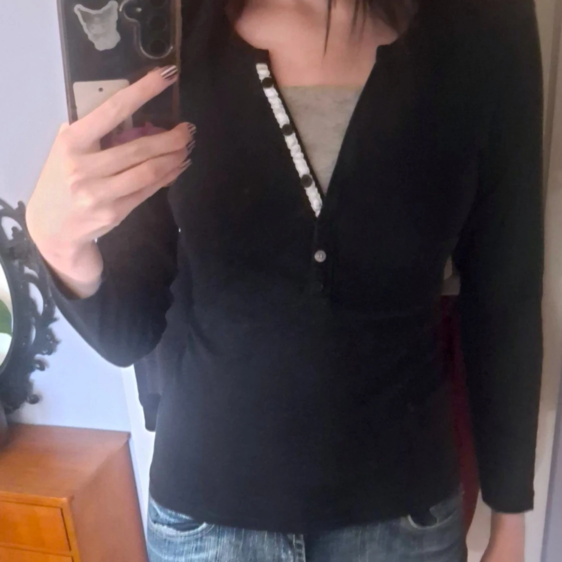 Svart långärmad topp 2000s