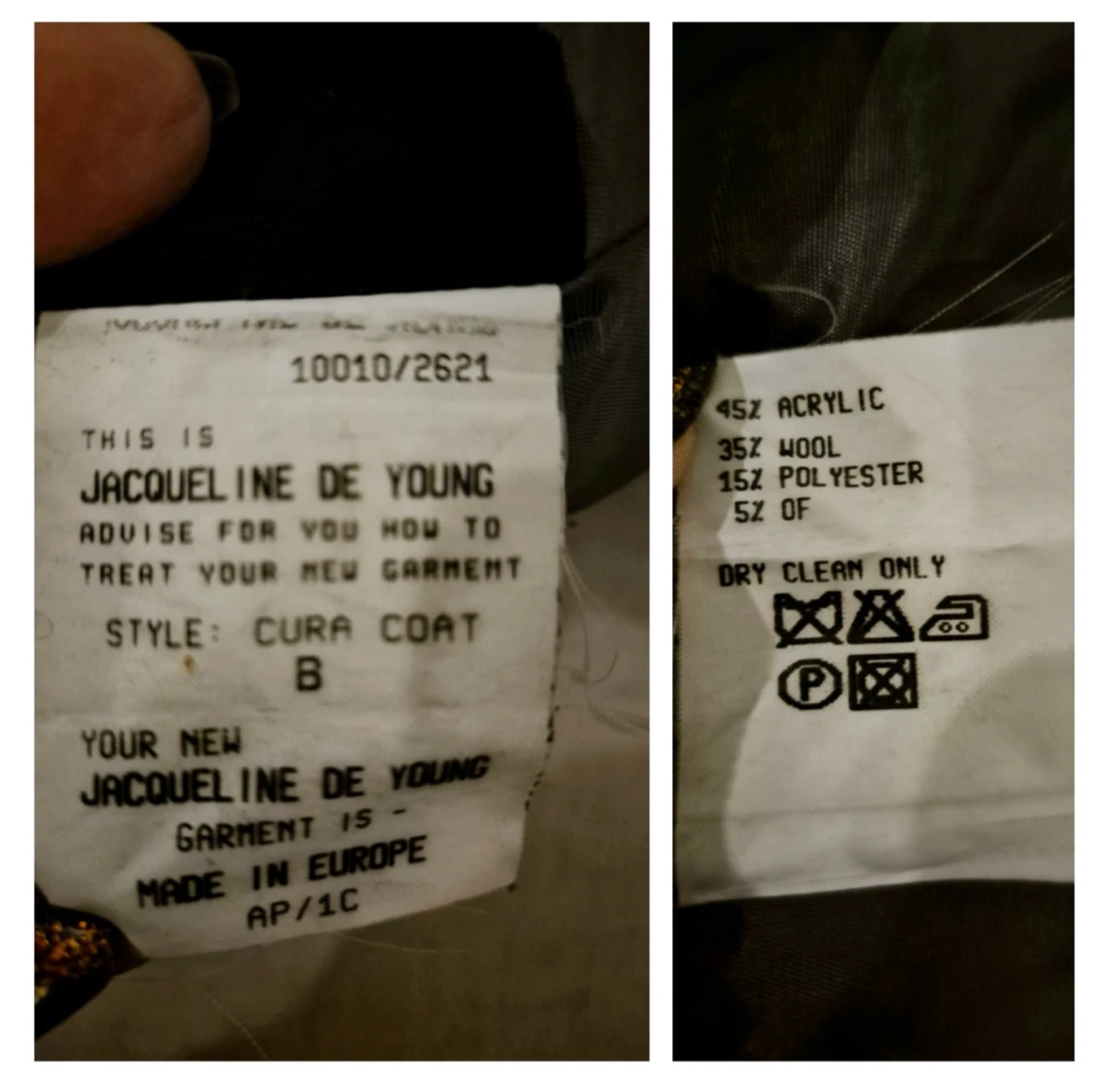 Grå ullkappa * Stl 36 * Mått i annonsen.  - 3