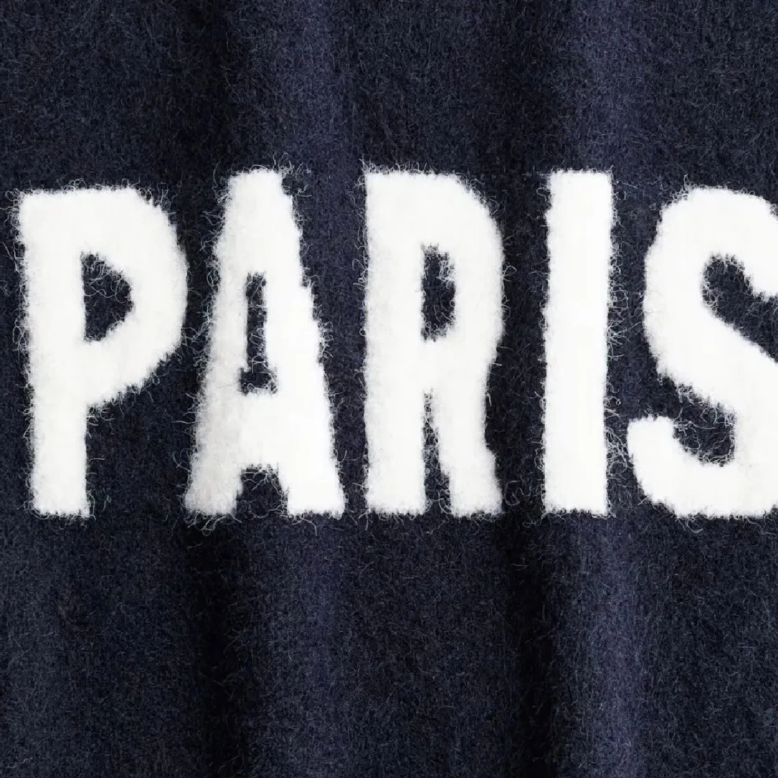 Stickad tröja med tryck  - 4