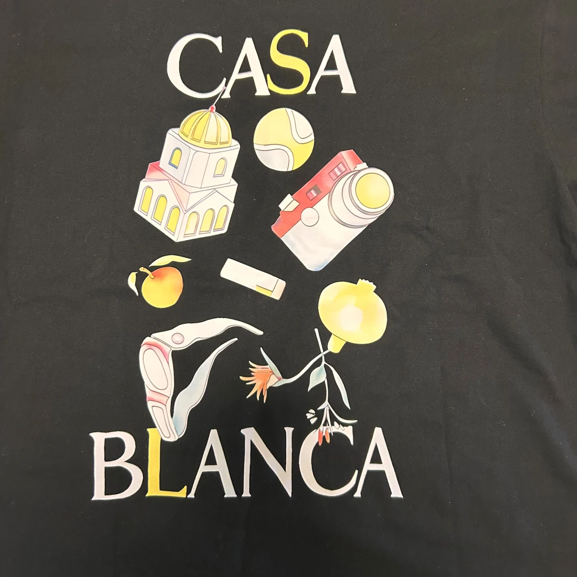 Svart Casa Blanca t-shirt med tryck - 1