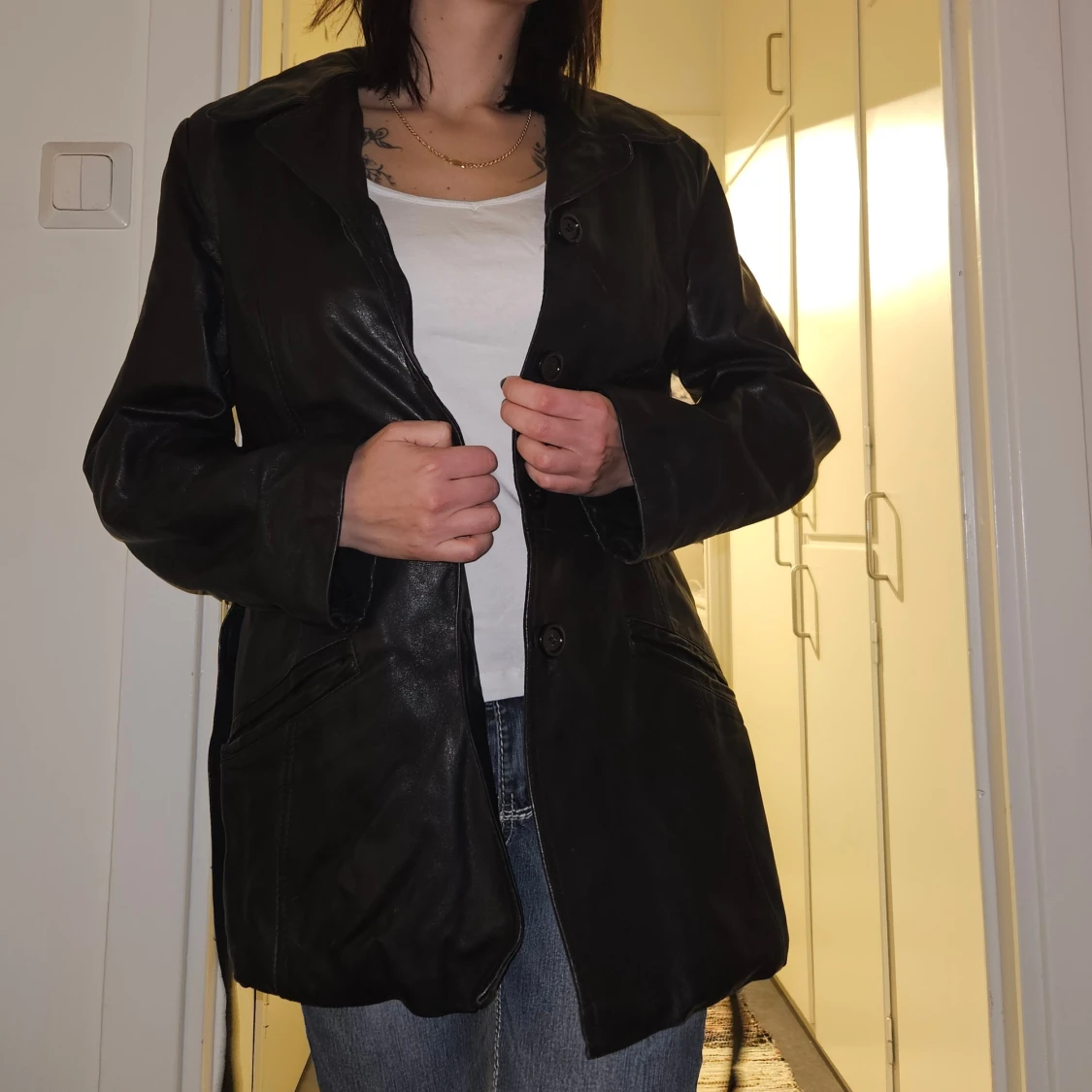 Längre Skinnjacka vintage - 1