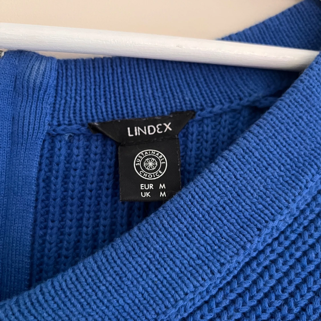 Blå stickad tröja med dragkedja Lindex - 2